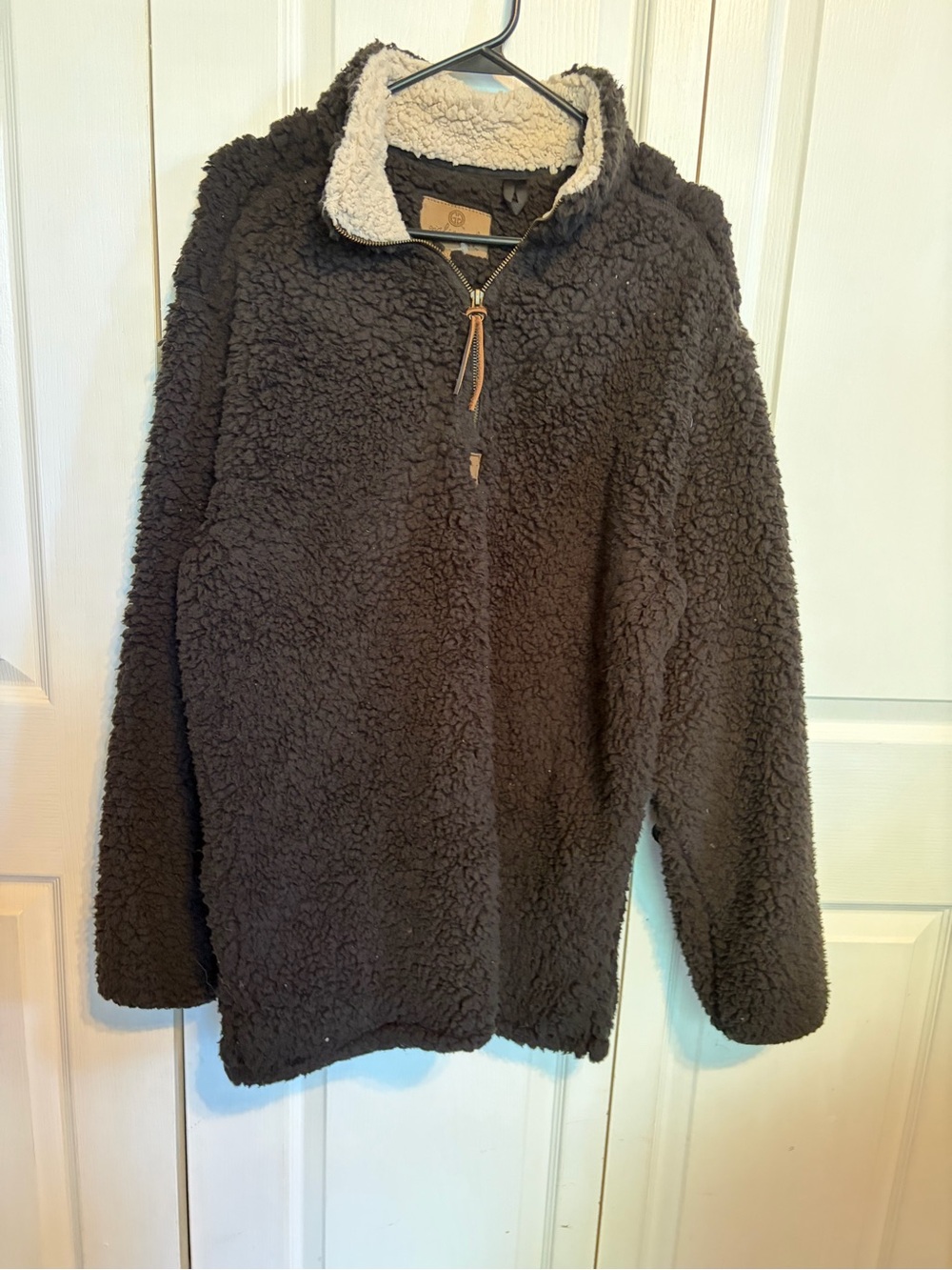 Girlie Girl Sherpa Half-Zip Hoodie - Black